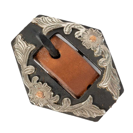 Teskey's Straight Split Ear Headstall w/Floral Rust Buckles Tack - Headstalls Teskey's