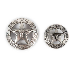 Silver Star Longhorn Concho Tack - Conchos & Hardware MISC   