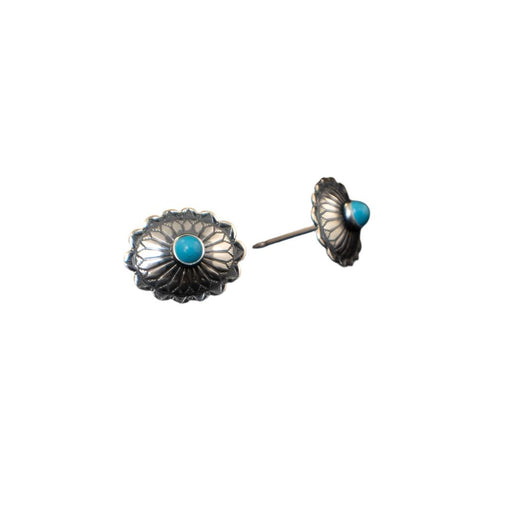 Alo Sterling Silver & Turquoise Small Stamped Oval Earrings WOMEN - Accessories - Jewelry - Earrings Sunwest Silver   