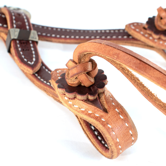 Patrick Smith Two Tone Split Ear Headstall w/Steer Buckles Tack - Headstalls Patrick Smith