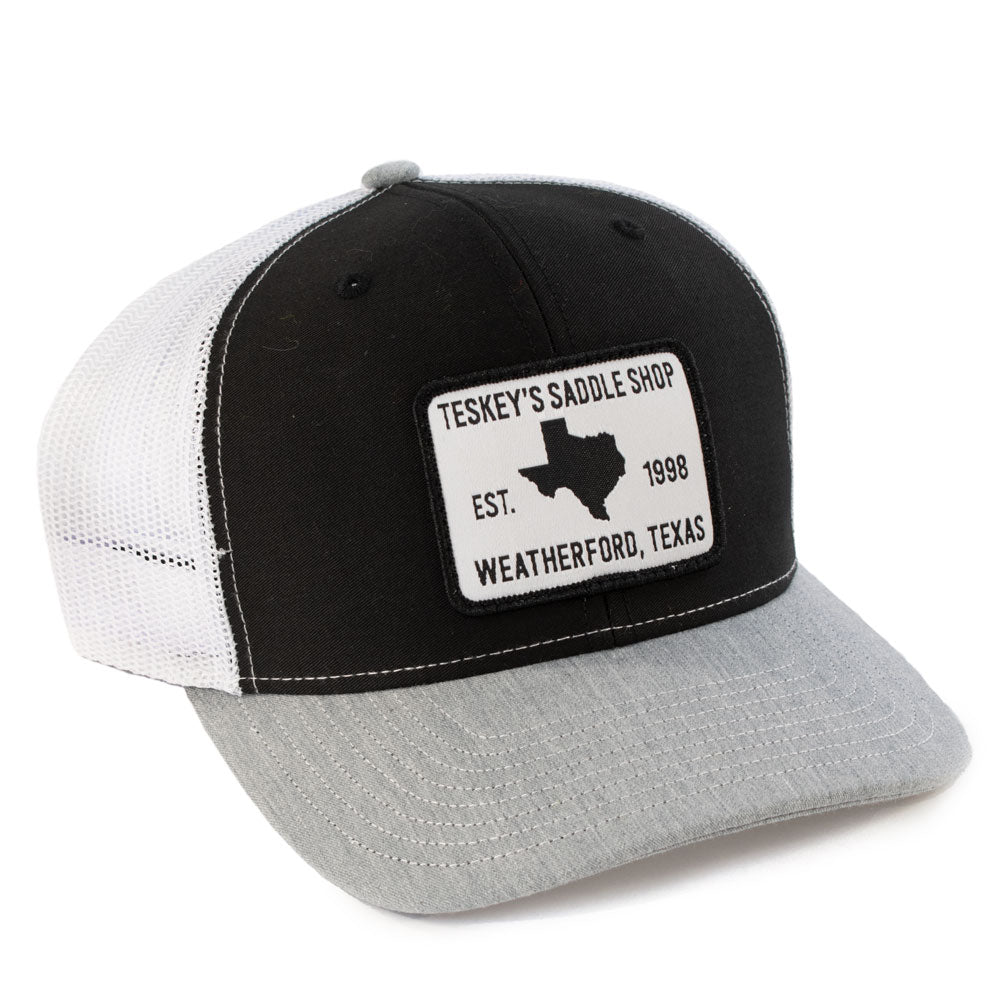 Teskey's 98 Saddle Shop Logo Cap - Black/White/Heather Grey TESKEY'S GEAR - Baseball Caps RICHARDSON   