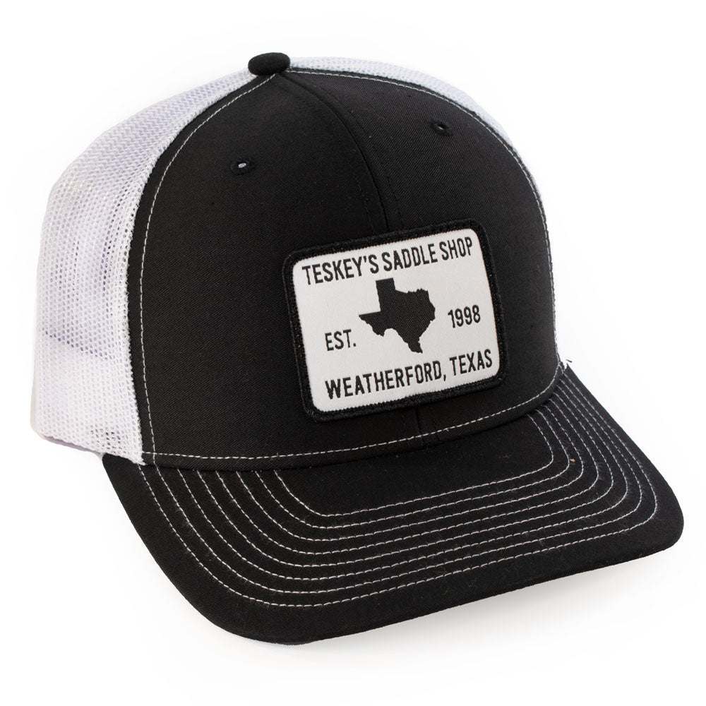 Teskey's 98 Saddle Shop Logo Cap - Black/White TESKEY'S GEAR - Baseball Caps RICHARDSON   