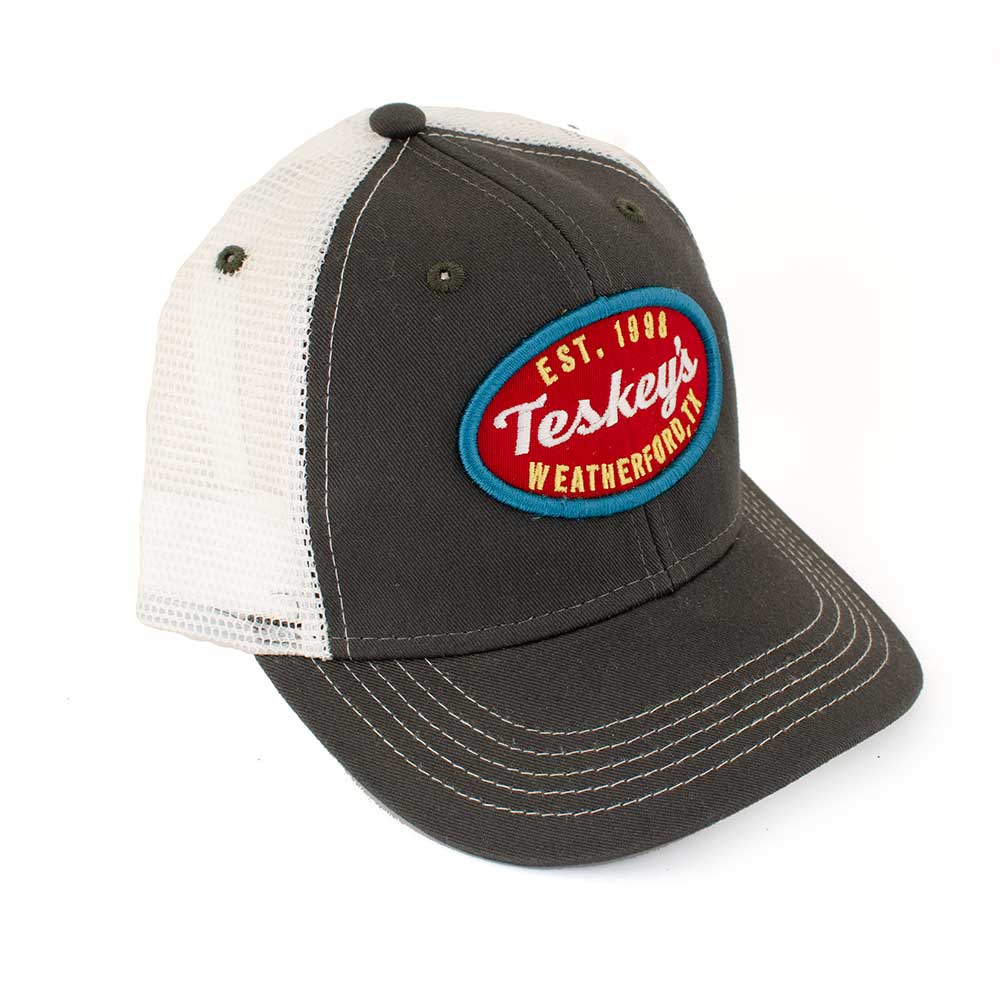Teskey's Youth Script Logo 3D Cap TESKEY'S GEAR - Youth Baseball Caps Ouray Sportswear CHAR/WHT  