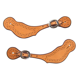 Teskey's Spur Straps with Running W Tack - Bits, Spurs & Curbs - Spur Straps Teskey's Light Oil Mens 