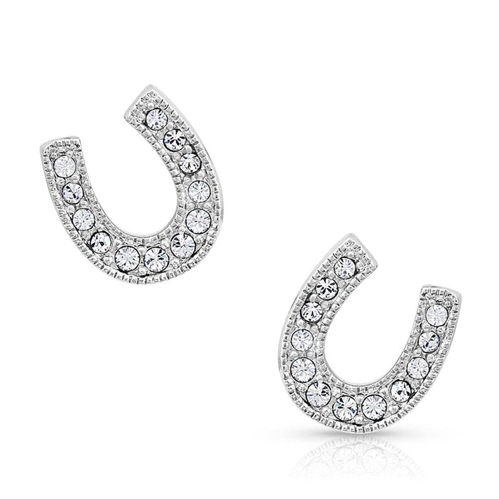 Montana Silversmiths Crystal Clear Stuck on Luck Post Earrings WOMEN - Accessories - Jewelry - Earrings Montana Silversmiths   