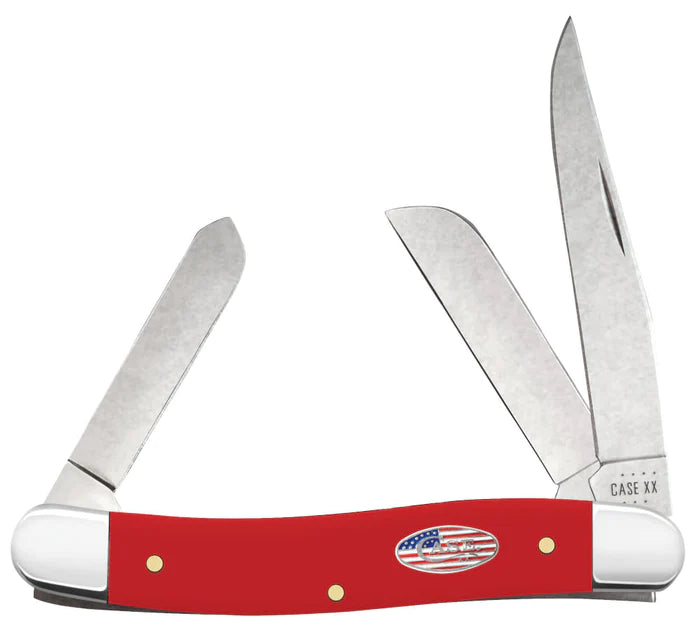 American Workman Smooth Red Synthetic CS Medium Stockman Knives W.R. Case