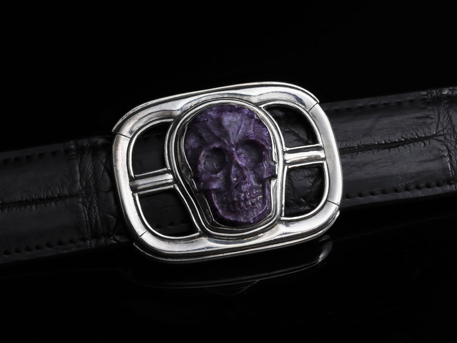 Comstock Heritage Charoite Skull Buckle ACCESSORIES - Additional Accessories - Buckles Comstock Heritage   