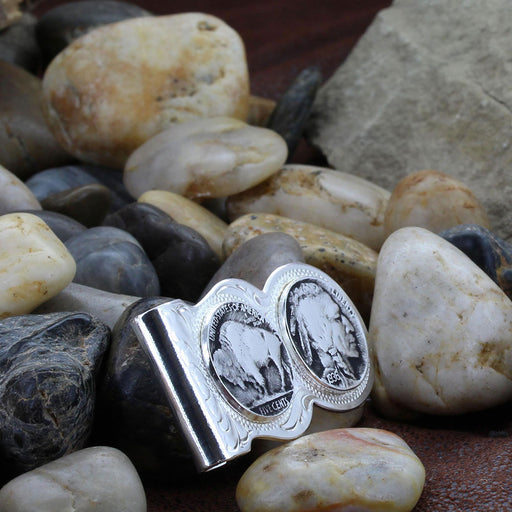 Montana Silversmiths Buffalo Indian Nickel Scalloped Money Clip MEN - Accessories - Wallets & Money Clips Montana Silversmiths   