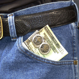 Montana Silversmiths Buffalo Indian Nickel Scalloped Money Clip MEN - Accessories - Wallets & Money Clips Montana Silversmiths   