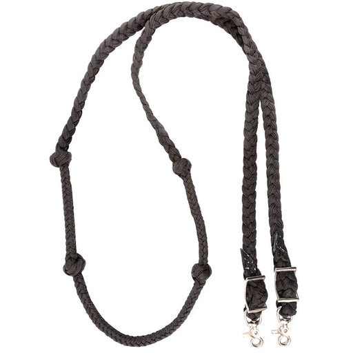 Martin Saddlery Braided Nylon Barrel Rein With Knots Tack - Reins Martin Saddlery Black  