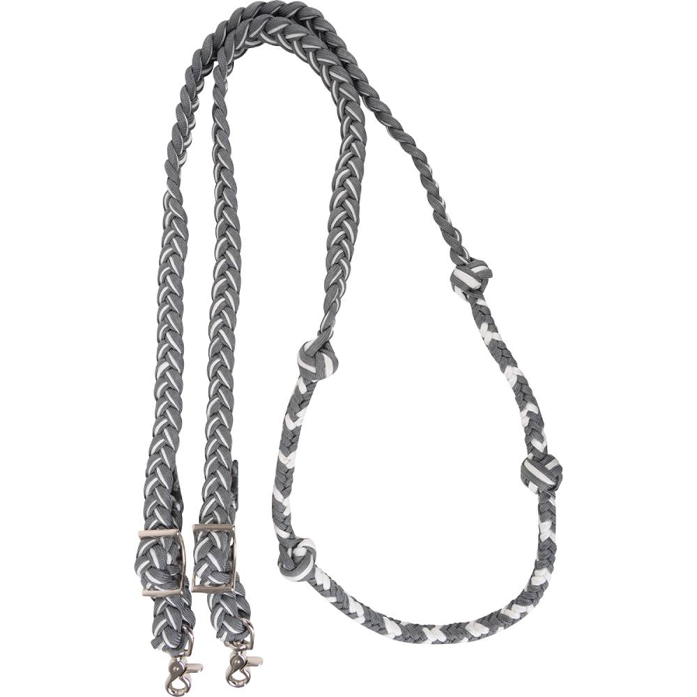 Martin Saddlery Braided Nylon Barrel Rein With Knots - Teskeys