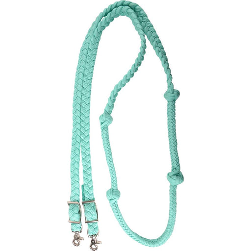 Martin Saddlery Braided Nylon Barrel Rein With Knots Tack - Reins Martin Saddlery Mint  