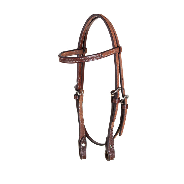 Teskey's 3/4" Roughout Browband Headstall Tack - Headstalls Teskey's Heavy Oil  