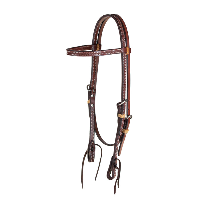 Teskey's Basket Stamped Browband Headstall Tack - Headstalls Teskey's Heavy Oil  