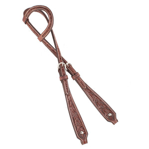 Teskey's Floral Tooled One Ear Headstall Tack - Headstalls Teskey's Heavy Oil  