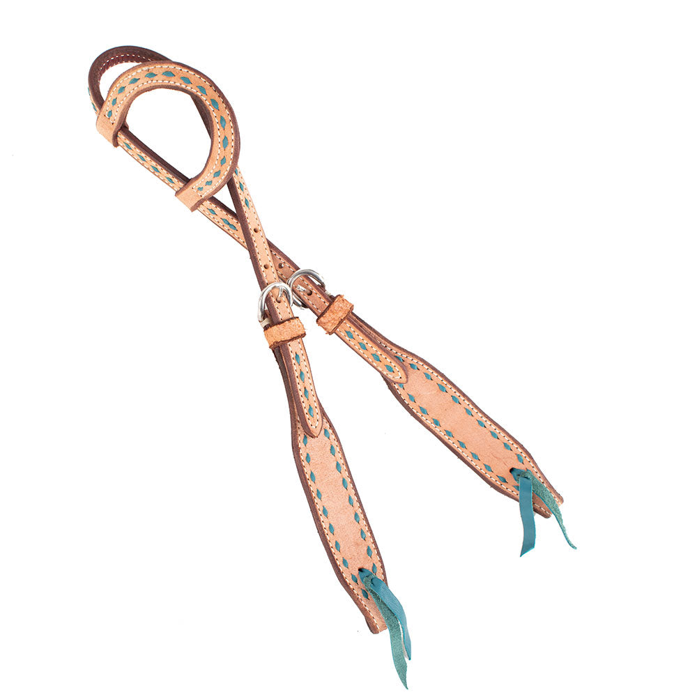 Teskey's Roughout One Ear Headstall With Buckstitching Tack - Headstalls Teskey's Turquoise  