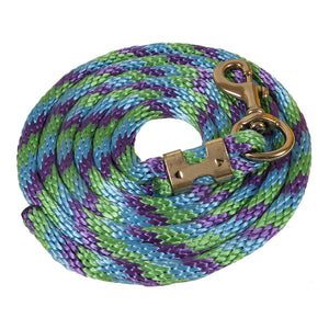 Poly Lead Rope with Bolt Snap Tack - Halters & Leads - Leads Teskey's Kelly/Purple/Turquoise  