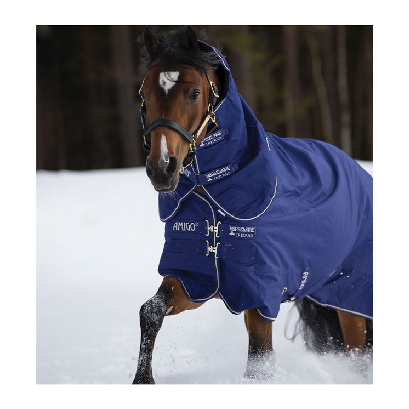 Amigo® Hero 900 Plus Turnout (200g Medium) Tack - Blankets & Sheets Horseware 66 Atlantic blue/atlantic blue/ivory 