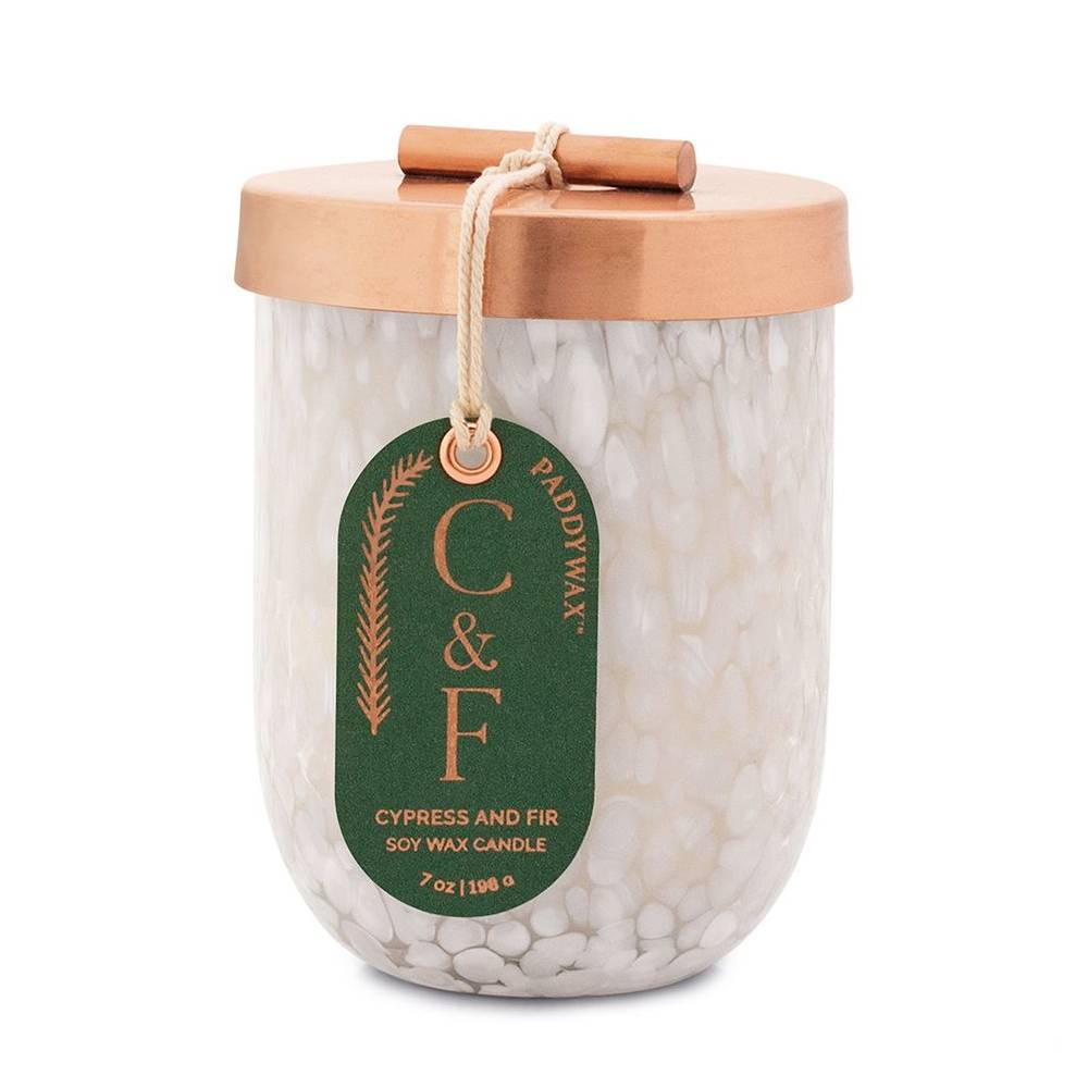 Paddywax White Cheena Glass Jar - Cypress & Fir Unclassified Paddywax   