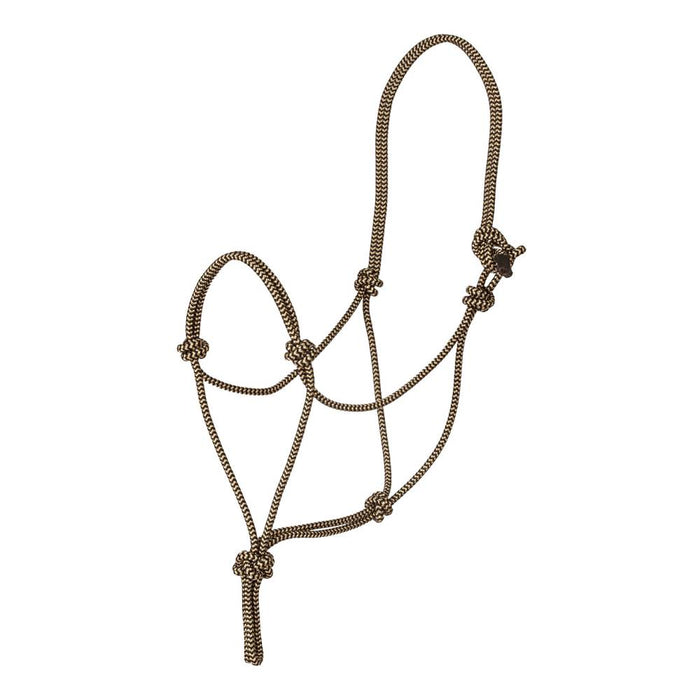 Premium Nylon Rope Halter Tack - Halters & Leads Mustang Black/Tan