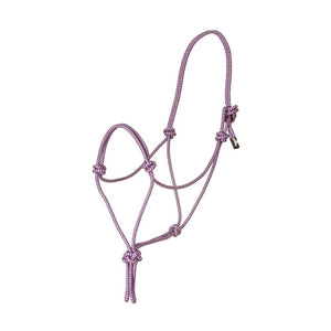 Premium Nylon Rope Halter Tack - Halters & Leads - Halters Mustang Purple/Silver  