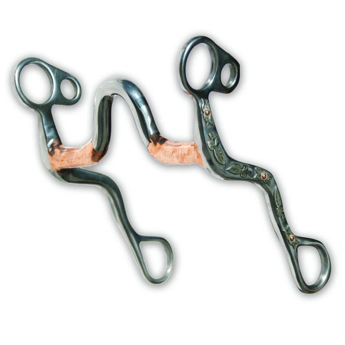 Professional's Choice Bob Avila Leaf Shank Medium Port Bit With Copper Bars Tack - Bits Professional's Choice   