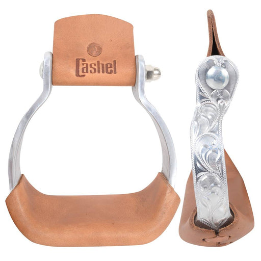 Cashel Youth Engraved Slanted Stirrup Tack - Saddle Accessories Cashel