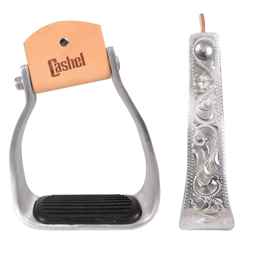 Cashel Engraved Slanted Stirrup Tack - Saddle Accessories Cashel 2" Silver 