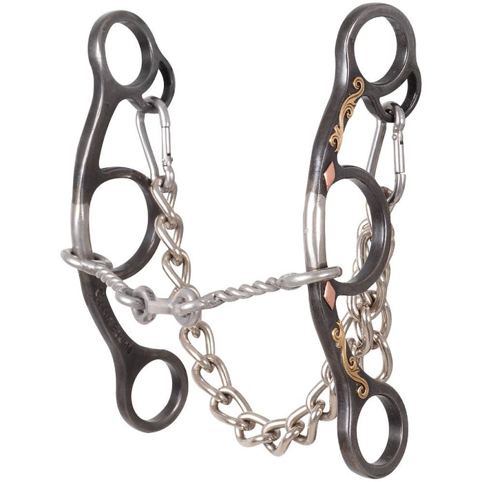 Sherry Cervi Diamond Floral Short Shank Small Twisted Wire Dogbone Gag Bit Tack - Bits Classic Equine   