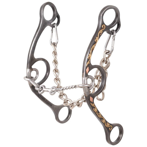Sherry Cervi Diamond Floral Long Shank II Small Twisted Dog Bone Bit Tack - Bits Classic Equine   