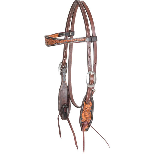 Martin Saddlery Floral Tooled Browband Headstall Tack - Headstalls Martin Saddlery   