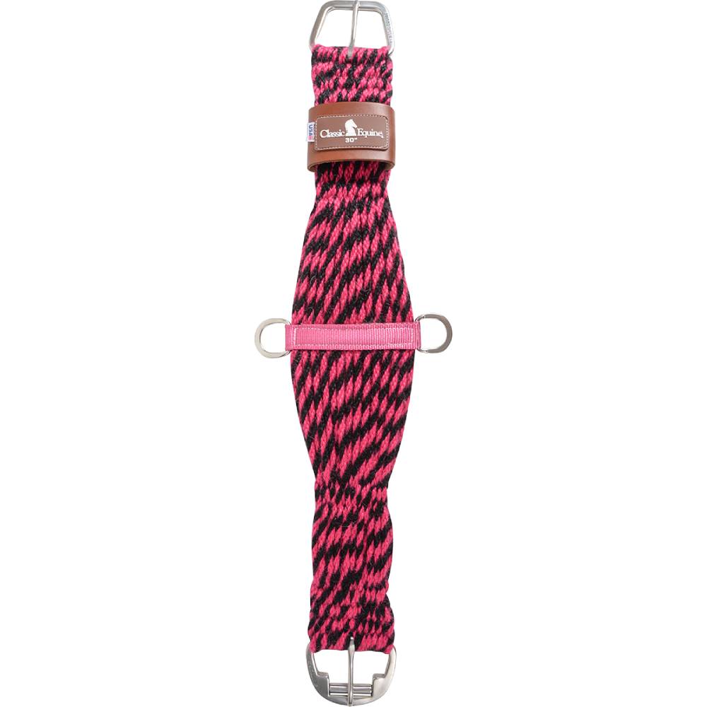 Classic Equine Colored 100% Mohair Cinch Tack - Cinches Classic Equine Pink/Black 28" 