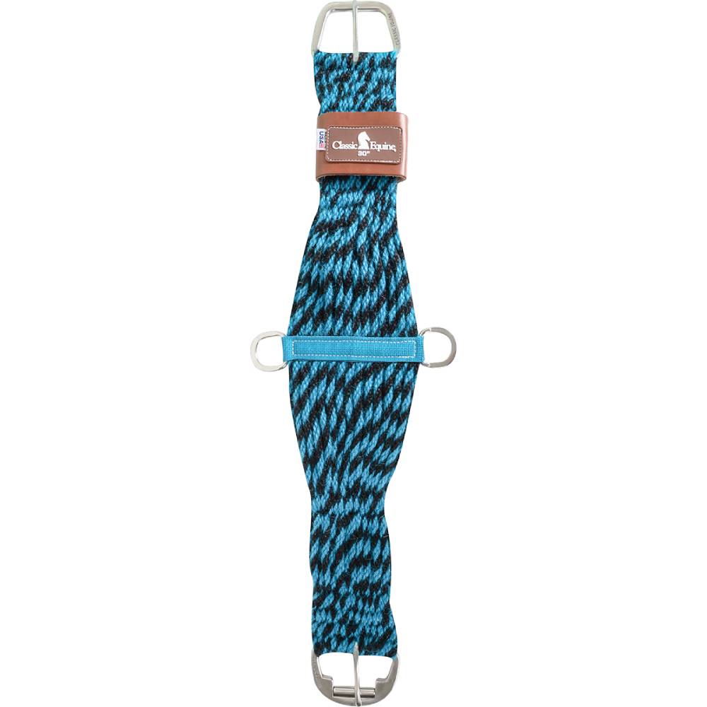 Classic Equine Colored 100% Mohair Cinch Tack - Cinches Classic Equine Turquoise/Black 28" 