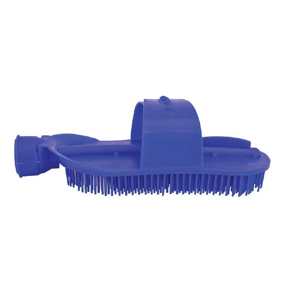 Plastic Curry Comb With Stap Equine - Grooming Partrade Blue  