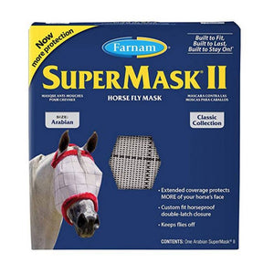 SuperMask II Arabian/Small Horse Fly Mask Equine - Fly & Insect Control Farnam Hunter Green  