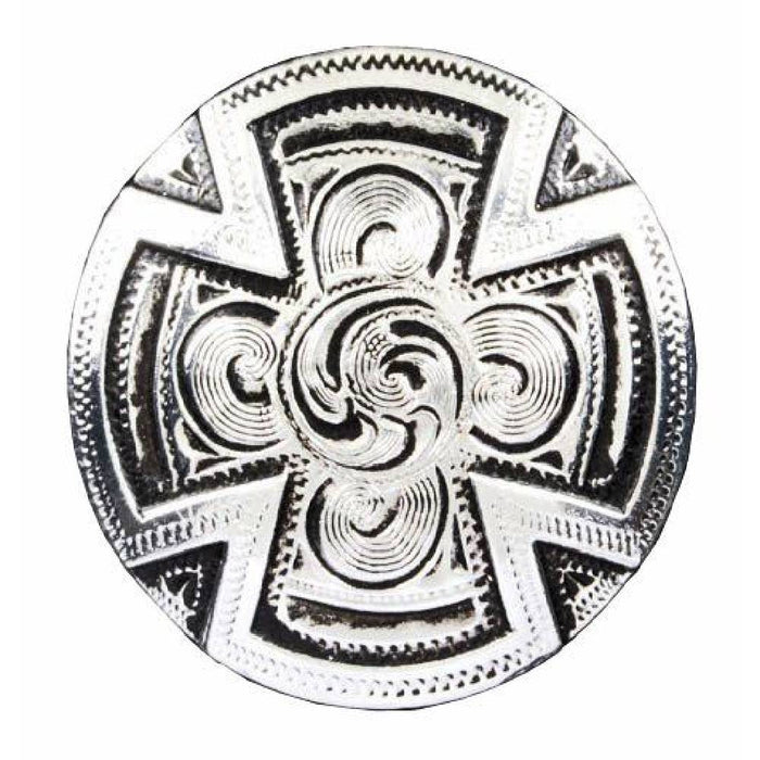 Silver Plated Cross Concho Tack - Conchos & Hardware MISC 1" Wood Screw 