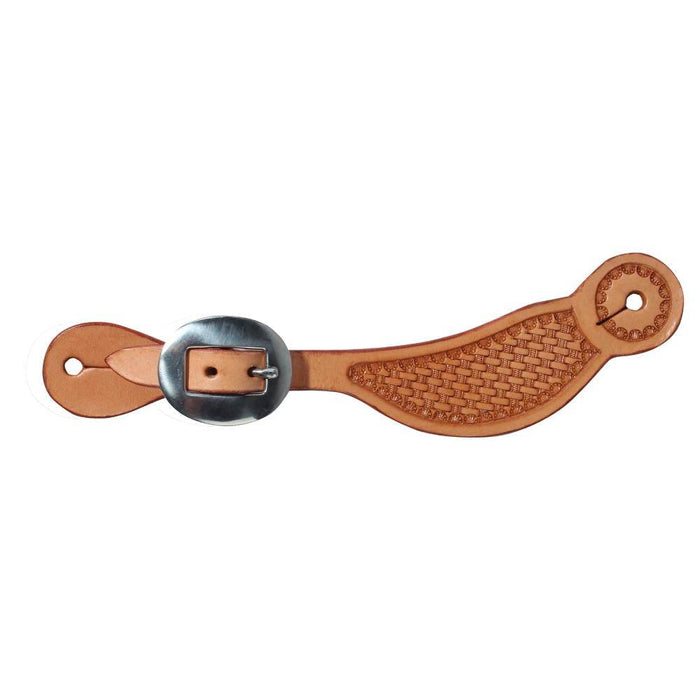 Professional's Choice Youth/Child Basketweave Spur Straps Tack - Spur Straps Professional's Choice Natural  