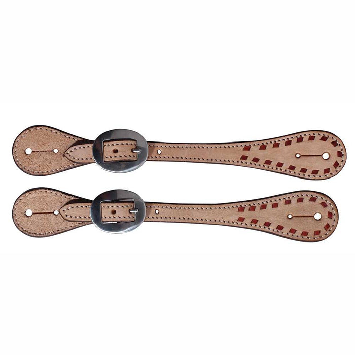 Professional's Choice Buckstitched Roughout Guthrie Spur Straps Tack - Spur Straps Professional's Choice   