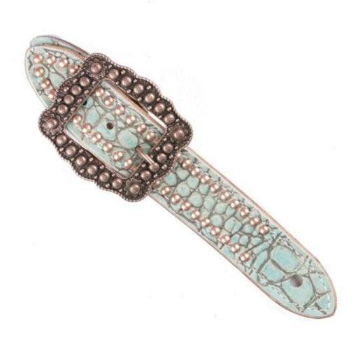 Teskey's Turquoise Gator Print Spur Straps Tack - Spur Straps Teskey's   