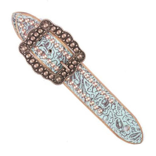 Teskey's Turquoise Western Print Spur Straps Tack - Spur Straps Teskey's   
