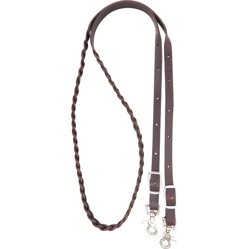 Martin Saddlery Braided Latigo Leather Roping Rein Tack - Reins Martin Saddlery   