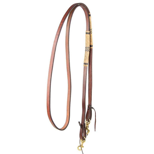 Teskey's Leather Reins with Rawhide Tack - Reins Teskey's 1/2" Light Oil 