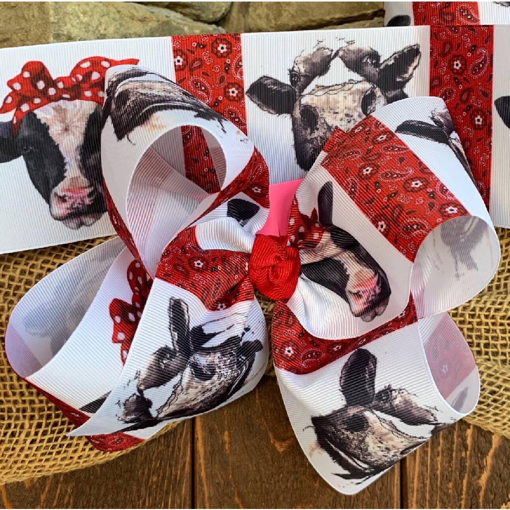 Cow & Bandana Bow KIDS - Accessories Three Sisters Bows   