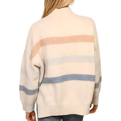 Stripe Mock Neck Sweater WOMEN - Clothing - Sweaters & Cardigans Lumiere   