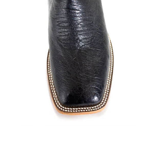 Horse Power Black Smooth Ostrich Boot MEN - Footwear - Exotic Western Boots HORSE POWER   