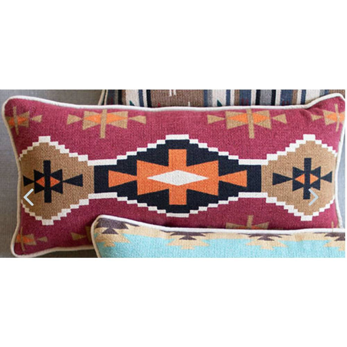 Southwest Lumbar Pillow Home & Gifts - Home Decor - Decorative Pillows Kalalou Burgundy Aztec  