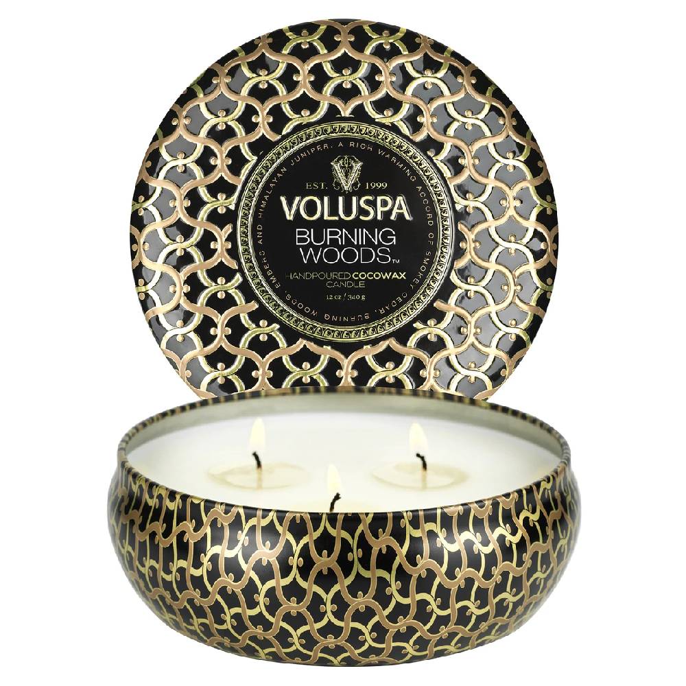 Burning Woods 3 Wick Tin Candle HOME & GIFTS - Home Decor - Candles + Diffusers Voluspa   