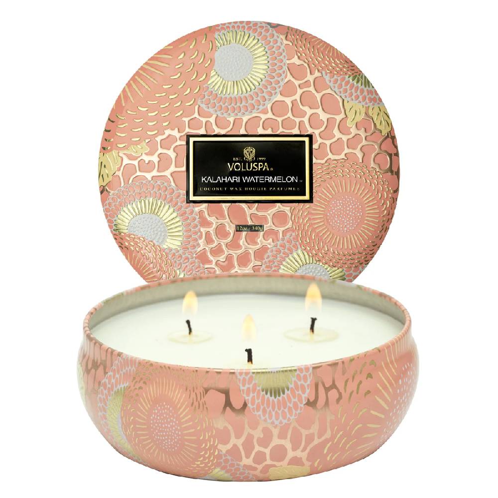Kalhari Watermelon 3 Wick Tin Candle HOME & GIFTS - Home Decor - Candles + Diffusers Voluspa   