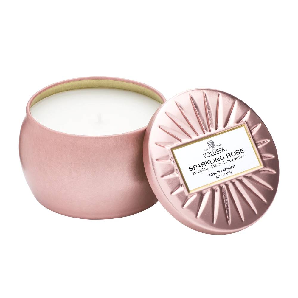 Sparkling Rose Mini Tin Candle HOME & GIFTS - Home Decor - Candles + Diffusers Voluspa   