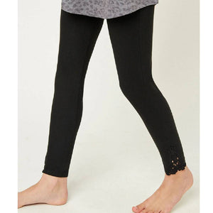Hayden Girl's Lace Trim Brushed Legging-FINAL SALE KIDS - Girls - Clothing - Pants Hayden Los Angeles   